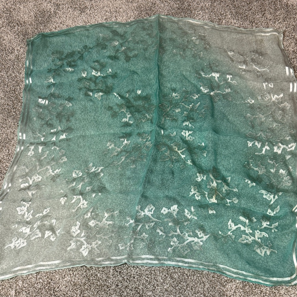 Teal Silk Scarf